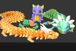 3d printed dragon Octopus and turtle